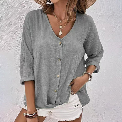 T-shirt chic à col V pour un look tendance et agréable à porter